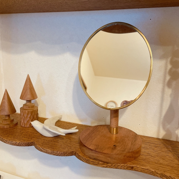 スタンドミラー オーバル BRASS＆WOOD ｜家具・インテリア通販 Re:CENO