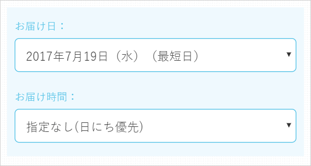 配送希望日の入力　イメージ